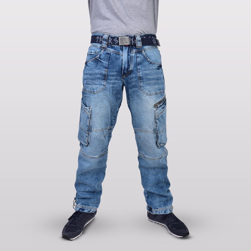 BROR CARGO JEANS – LIGHT BLUE DENIM (without belt)