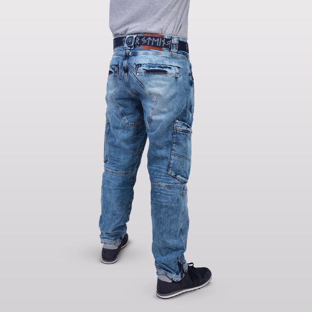 BROR CARGO JEANS – LIGHT BLUE DENIM (without belt)