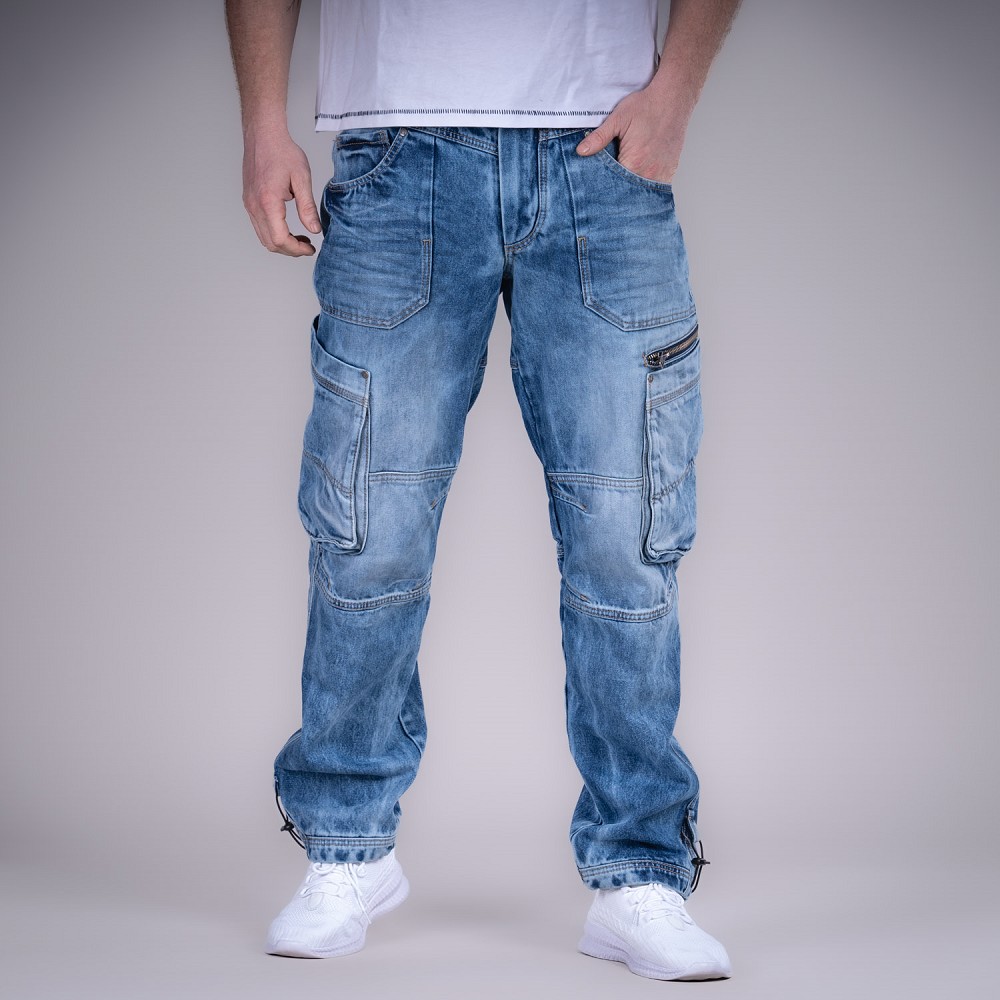 BROR CARGO JEANS – LIGHT BLUE DENIM (without belt)
