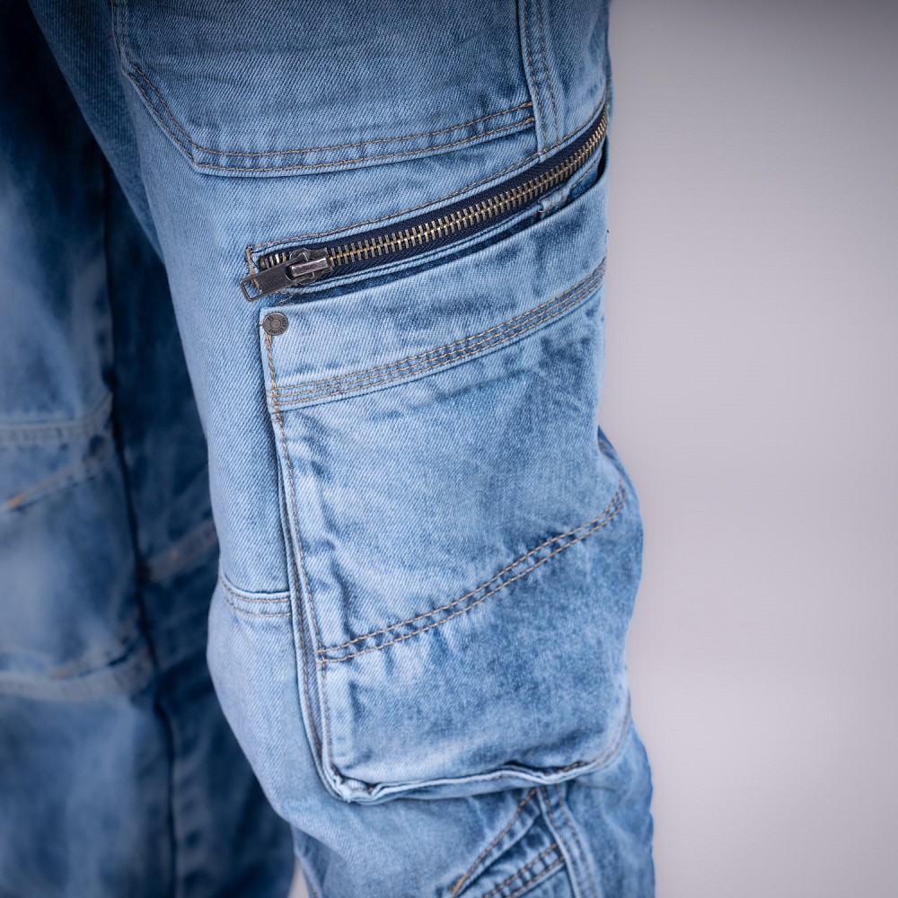 BROR CARGO JEANS – LIGHT BLUE DENIM (without belt)