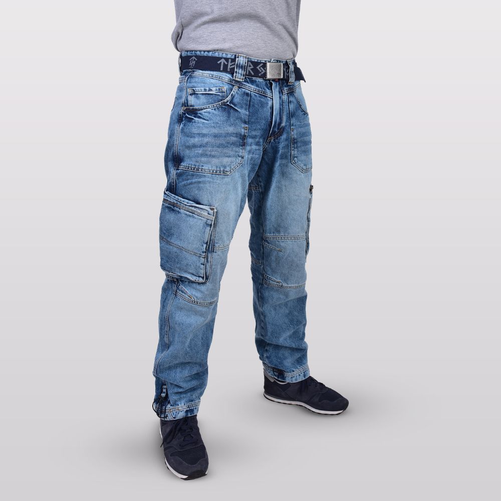 BROR CARGO JEANS – LIGHT BLUE DENIM (without belt)