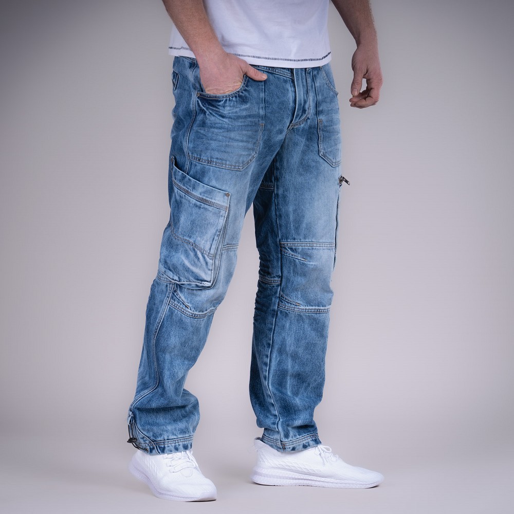 BROR CARGO JEANS – LIGHT BLUE DENIM (without belt)